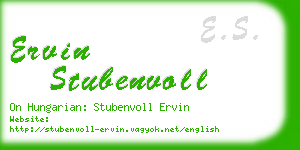 ervin stubenvoll business card